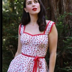 Heart of Haute Floral Dress in Red and Cream
